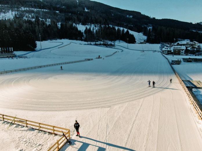 A photo of a cross-country skiing track